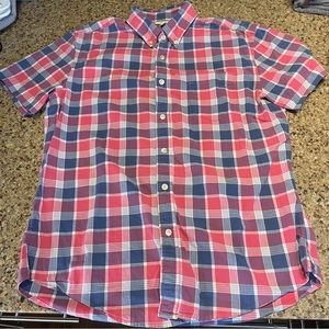 Sonoma Medium Red & Blue Short Sleeve Button Up
